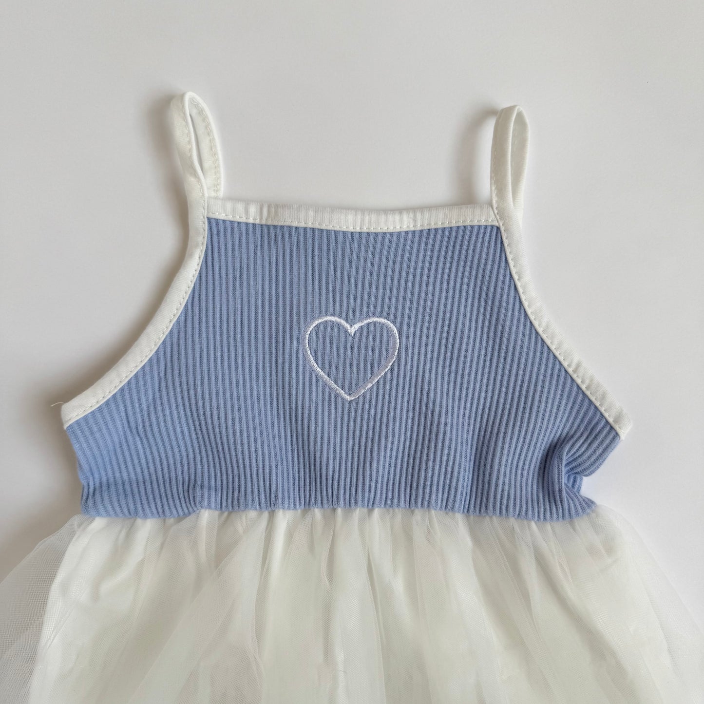 SPAGHETTI STRAP TULLE DRESS - BLUE