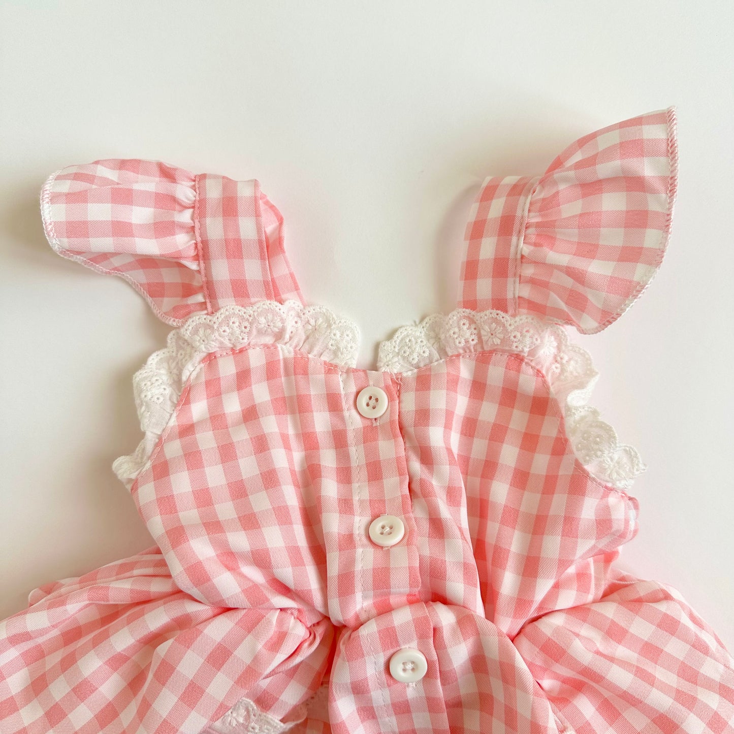 Checkered Romper - Rosey Red