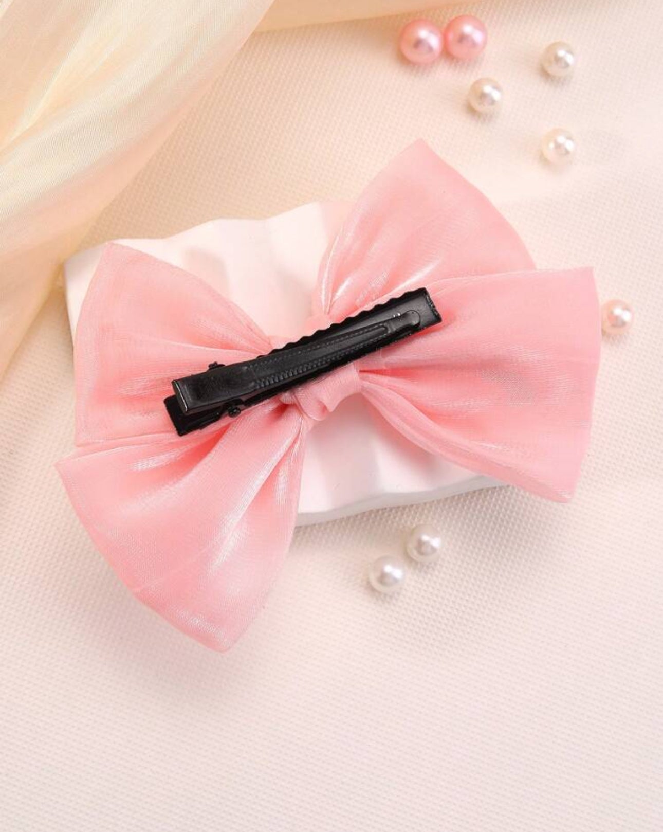 Pink Bow Clips Set (2 pcs)