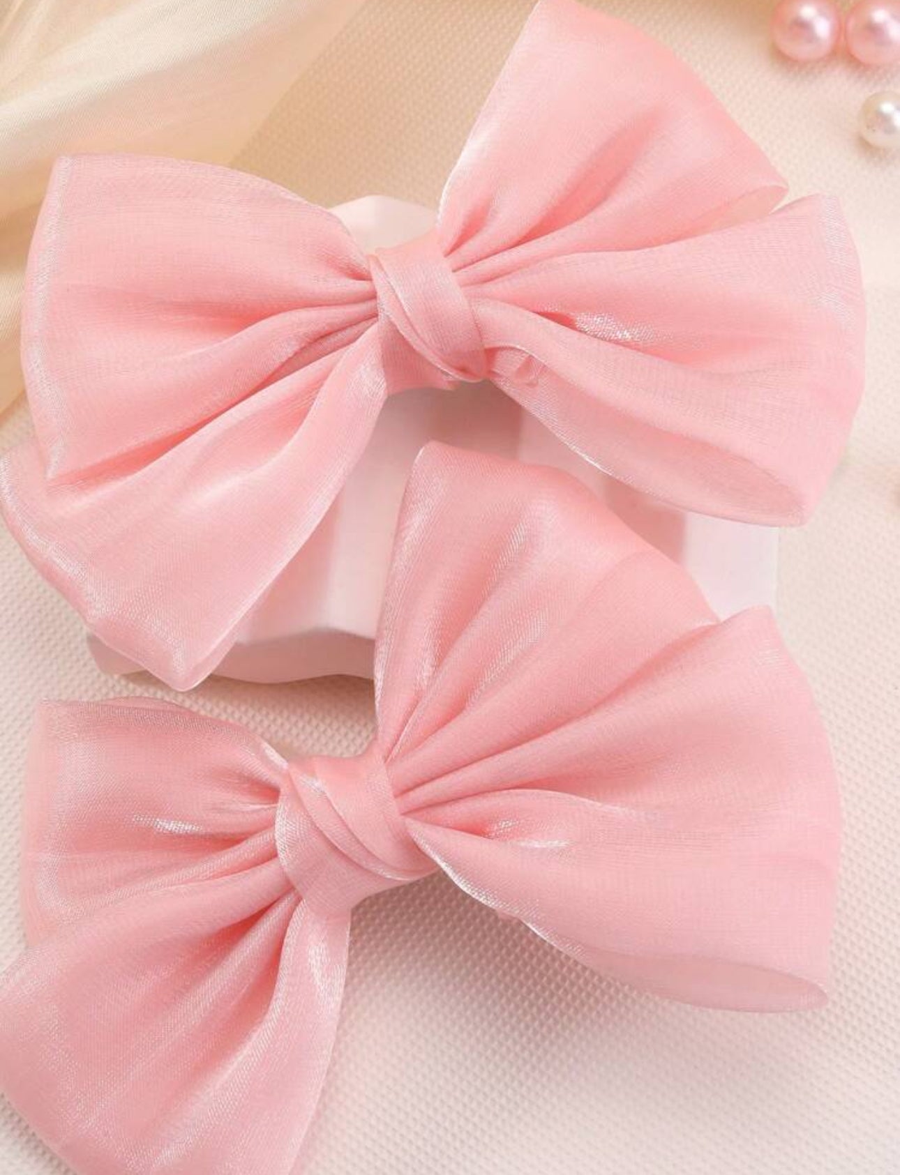 Pink Bow Clips Set (2 pcs)