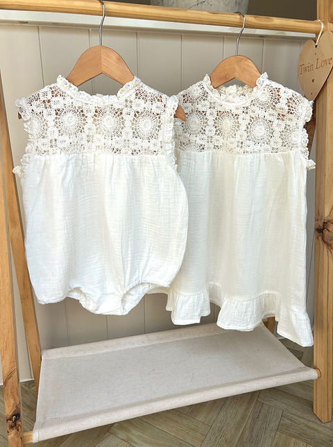 Sleeveless Summer Romper - White