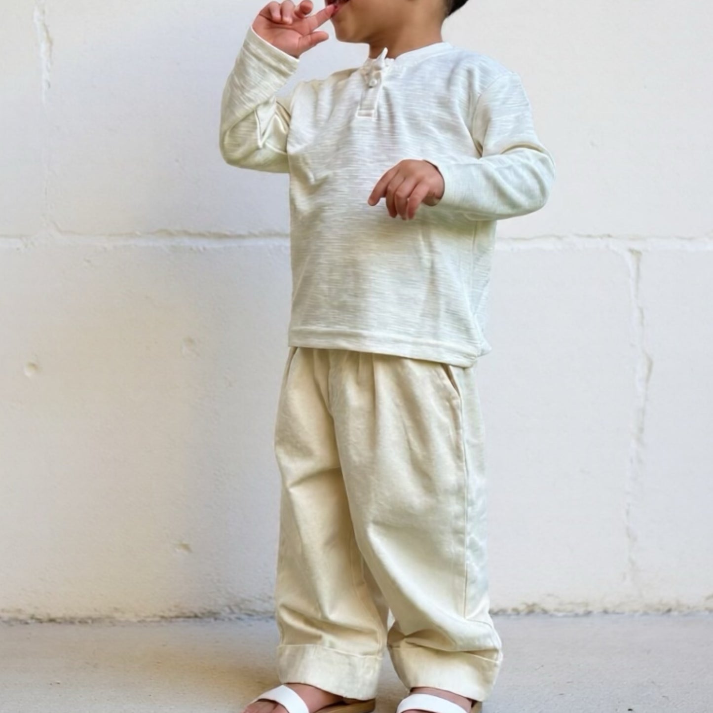 LONG COTTON PANTS - CREAM