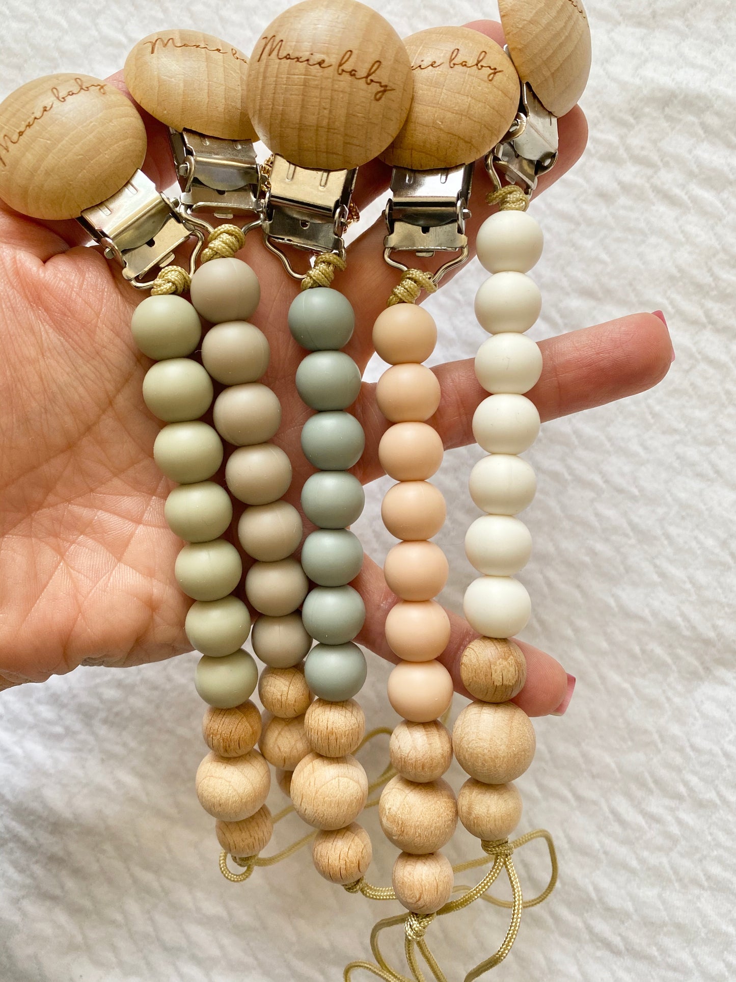 Pacifier Clip - Silicone - Blue Grey