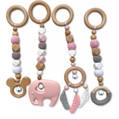 Hanging Toys - Silicone Set - Pink