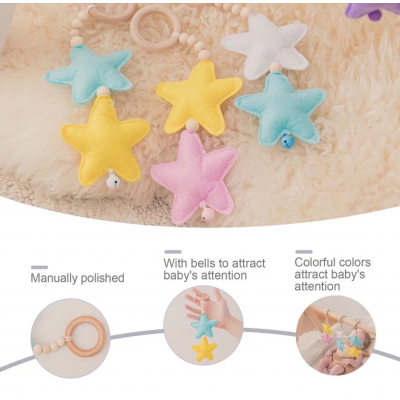Hanging Toys - Felt Star Set - Purple/Grey -3 pcs