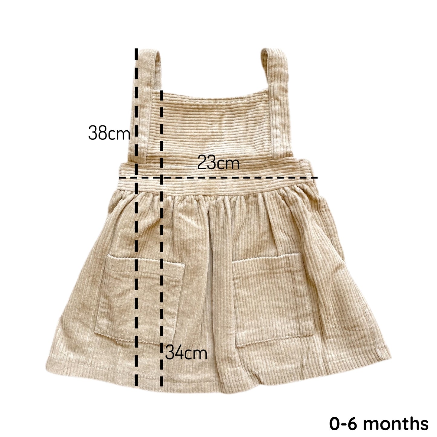 Corduroy Overall Dress - Cream