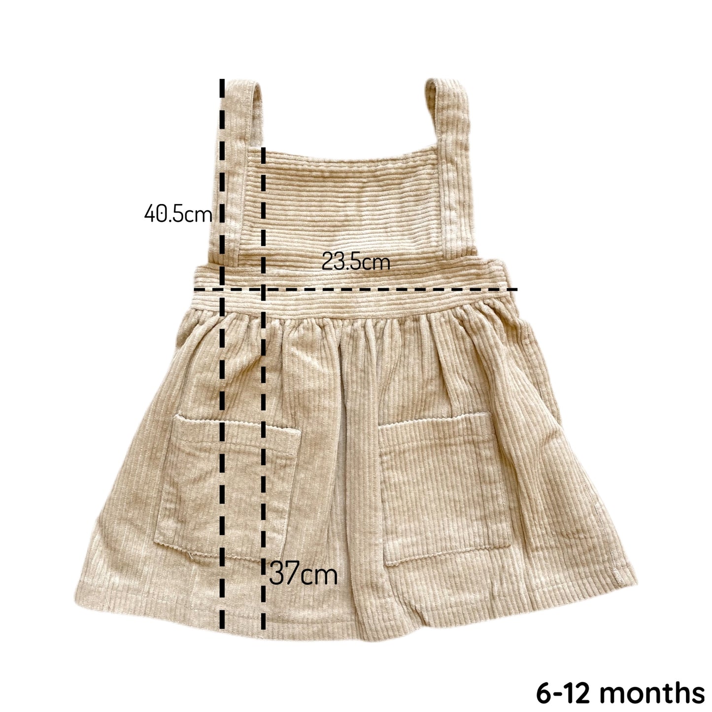 Corduroy Overall Dress - Cream