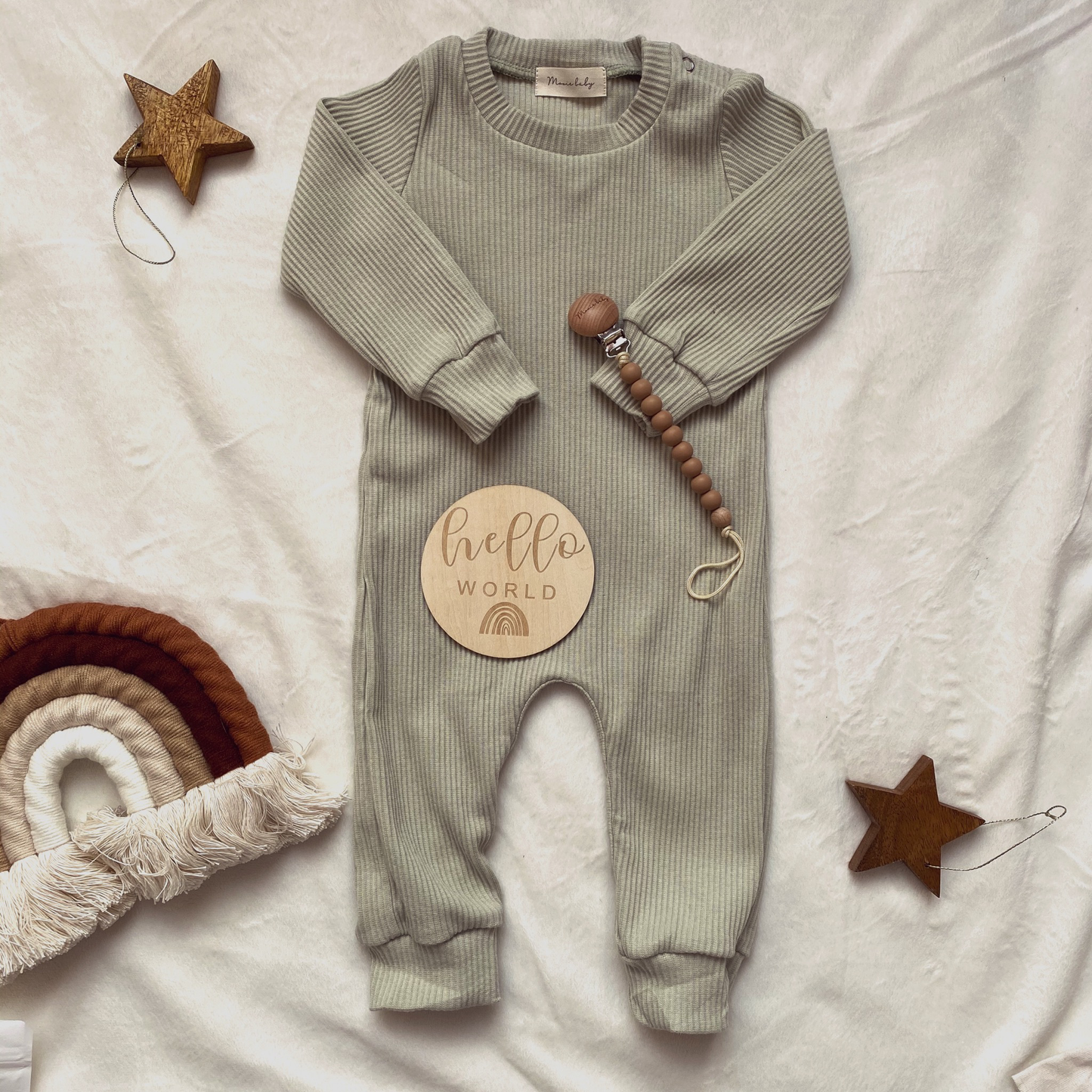 Long Sleeve Romper - Mint