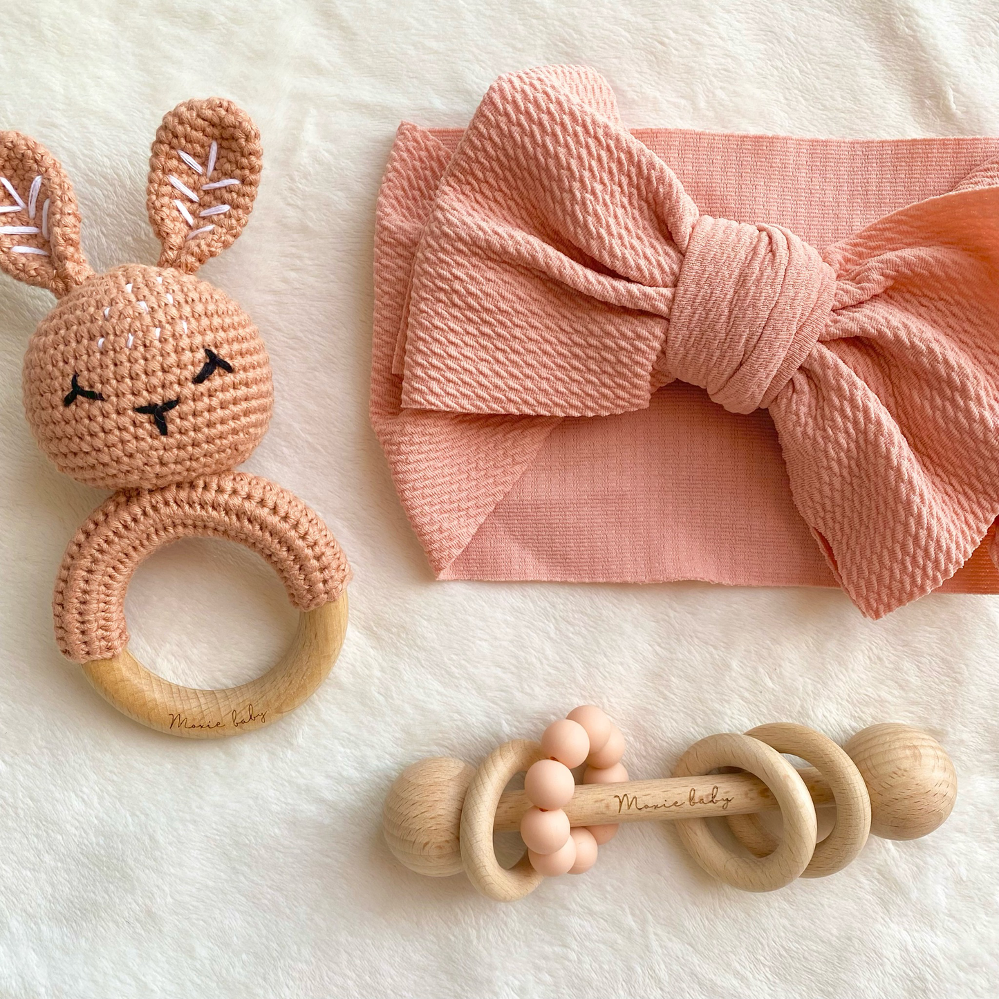 Crochet Rattle - Bunny (Blush Brown)
