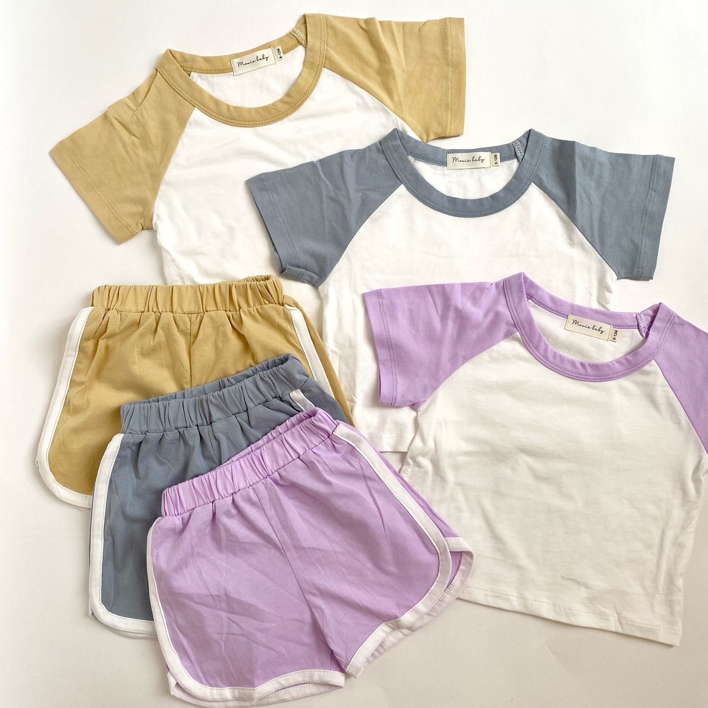 Retro Shirt & Shorts Set - Khaki Yellow