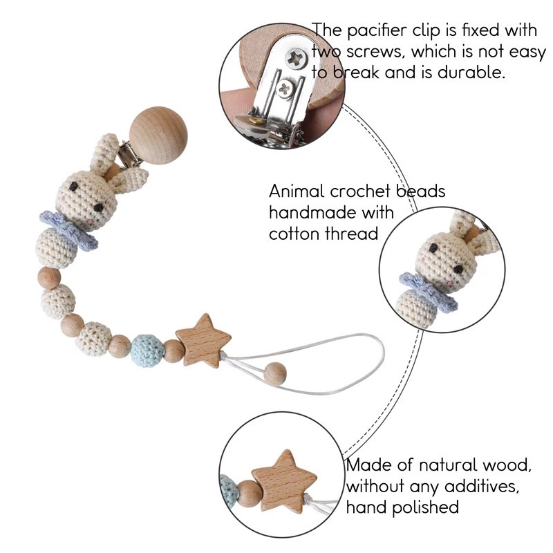 Pacifier Clip - Crochet Bunny