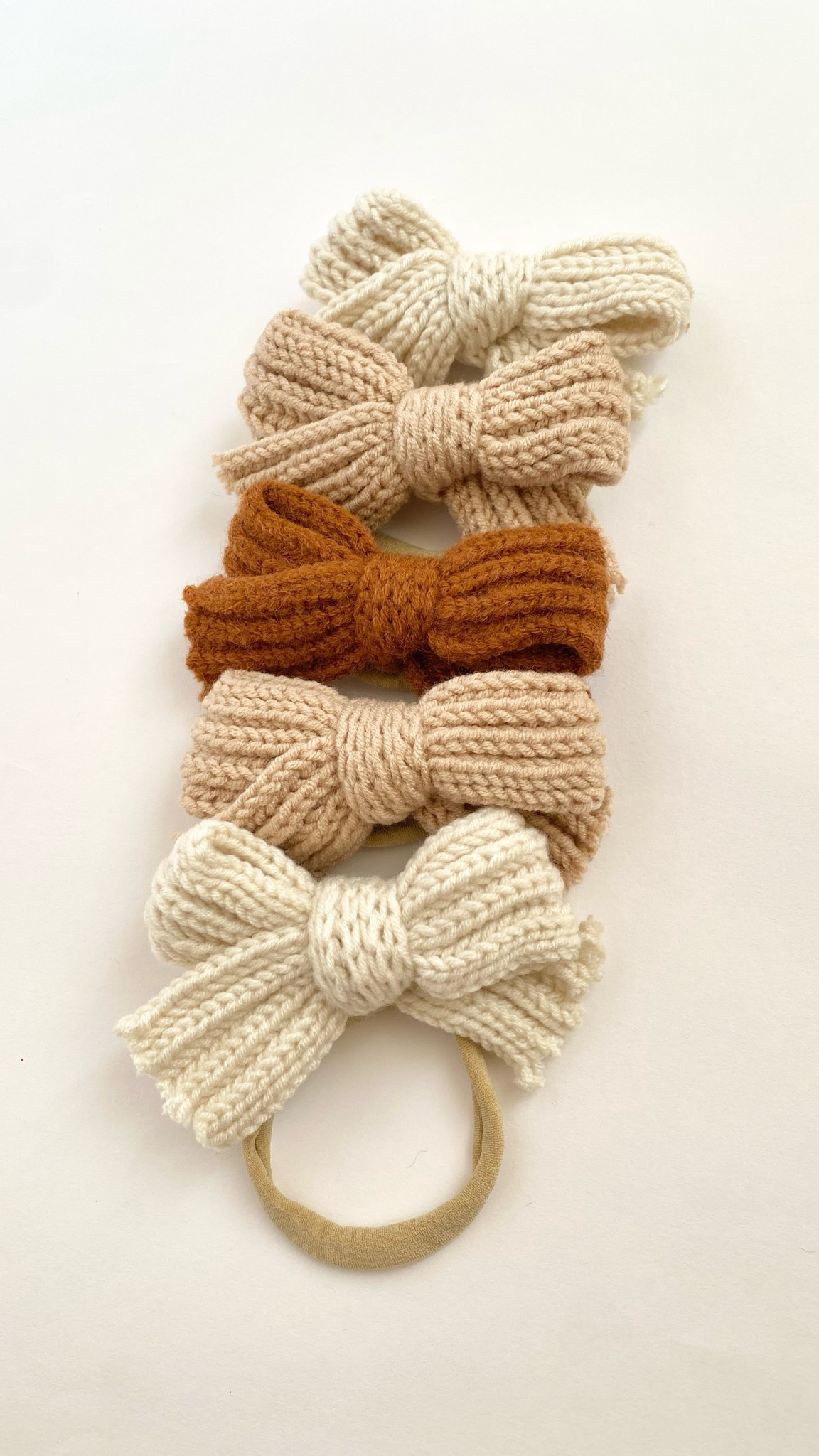 Mini Crochet Bow - Cream