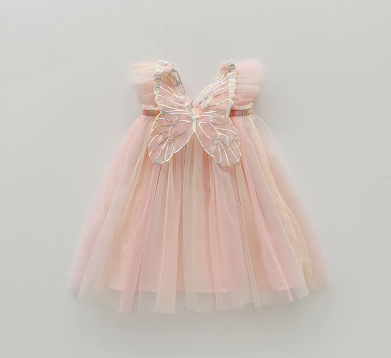 Butterfly Tulle Dress - Peachy Sorbet