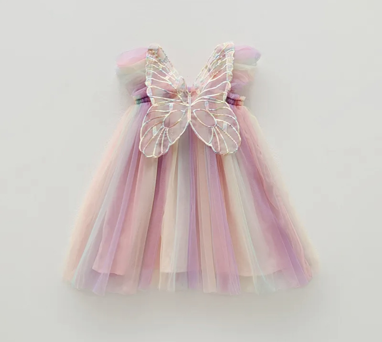 Butterfly Tulle Dress - Cotton Candy