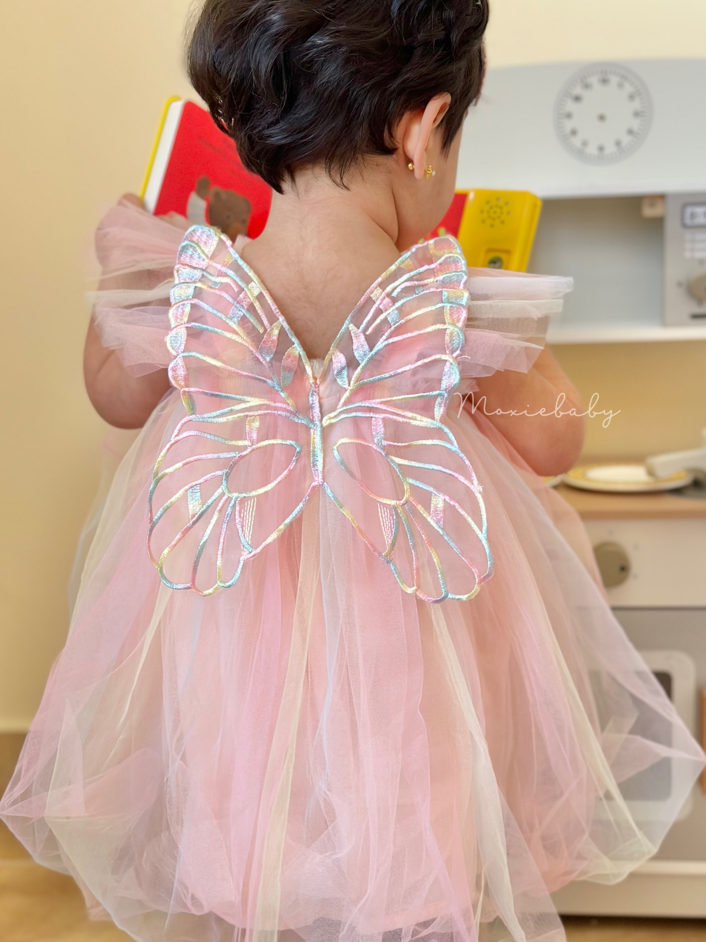 Butterfly Tulle Dress - Peachy Sorbet