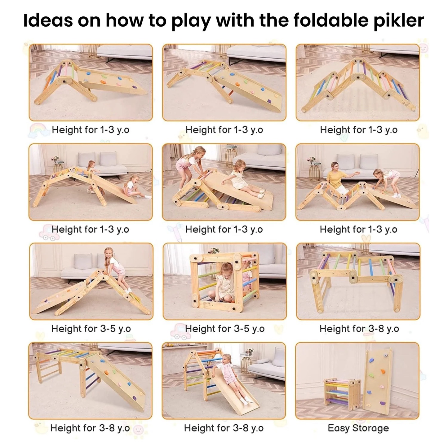 Convertible Pikler Triangle - PASTEL (COOL TONES)