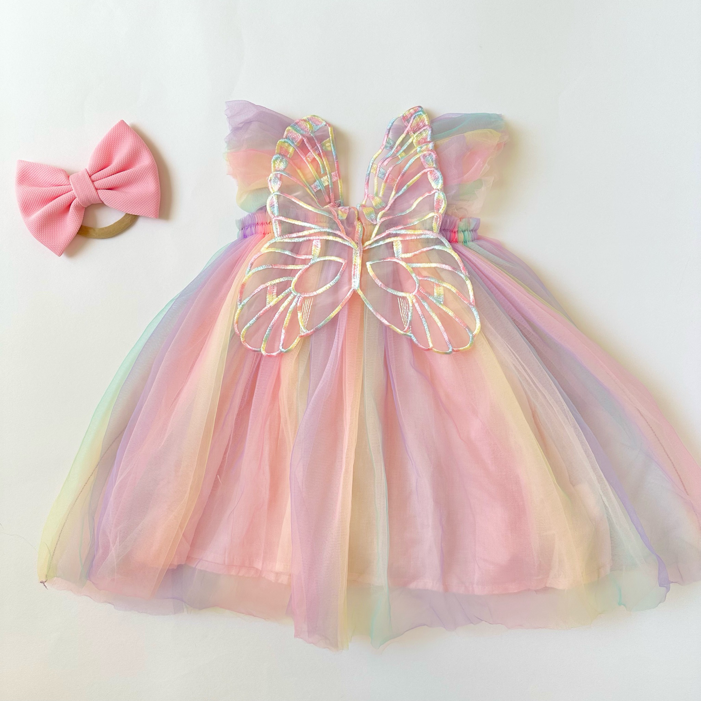 Butterfly Tulle Dress - Cotton Candy