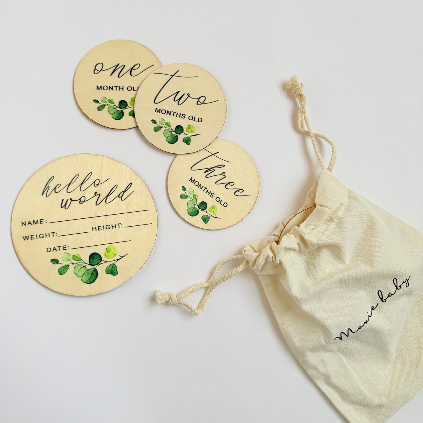 Wooden Milestone Cards - Watercolour Set