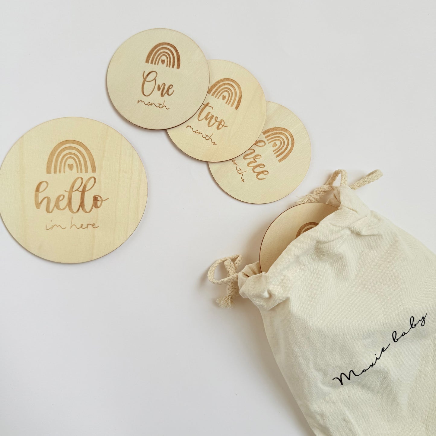 Wooden Milestone Cards - Rainbow Set