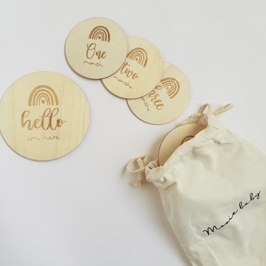 Wooden Milestone Cards - Rainbow Set