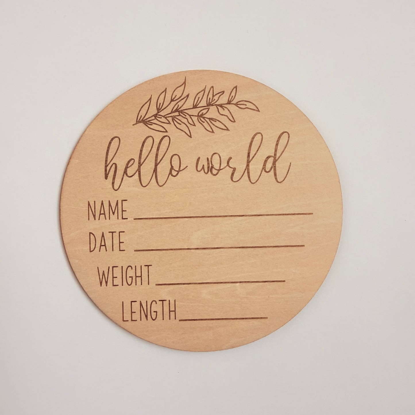 'Hello World' - Single Piece Disc