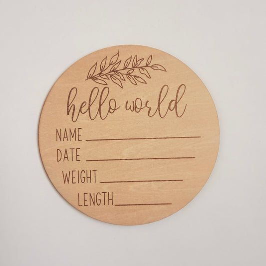 'Hello World' - Single Piece Disc