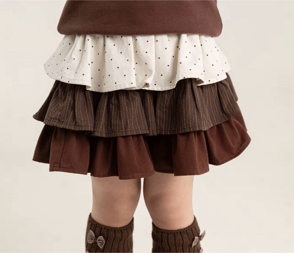 Polka dot skirt -brown