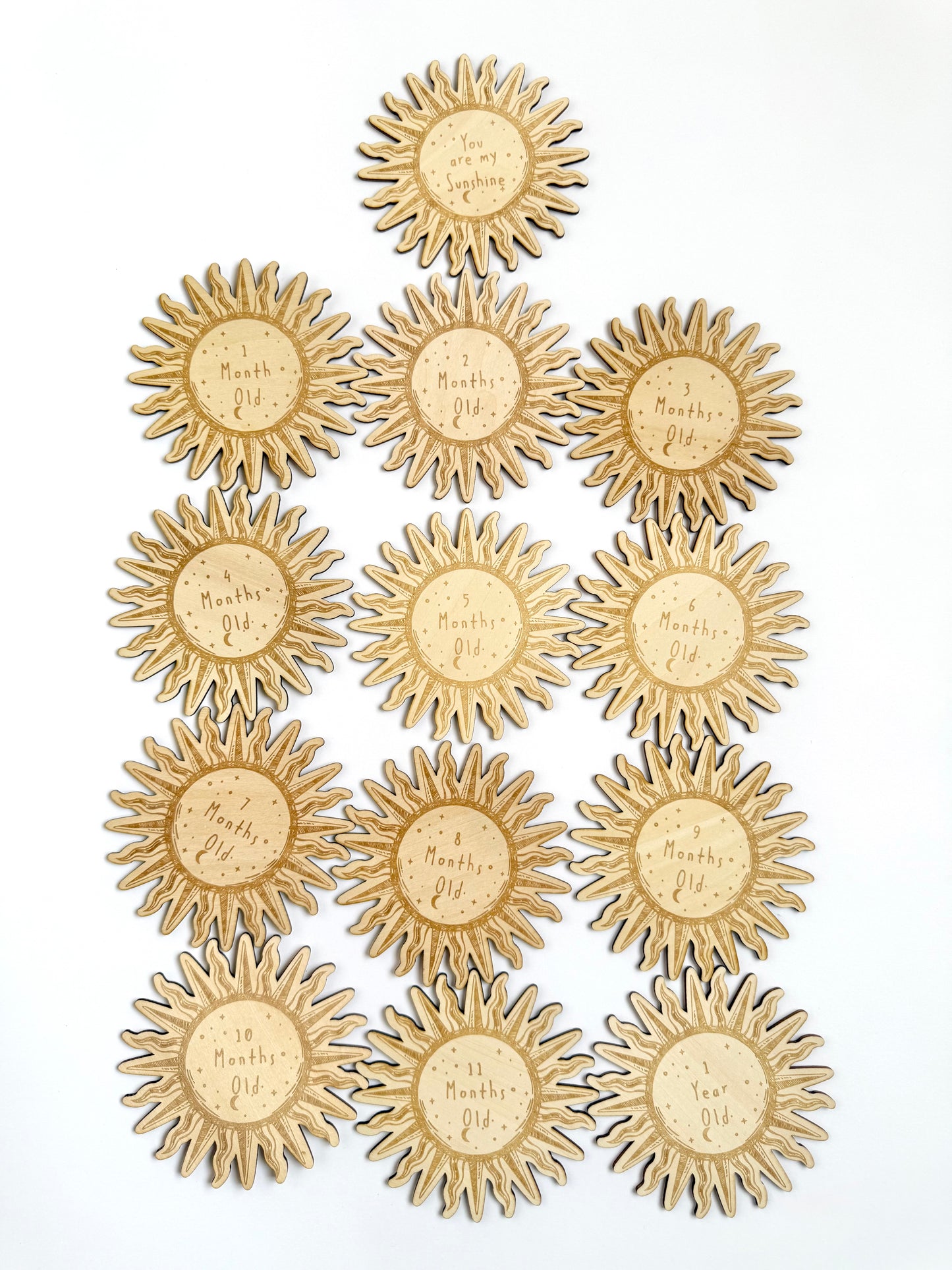 Wooden Milestone Cards - Sunshine