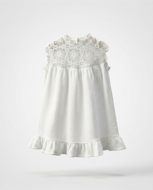 Sleeveless Summer Dress - White