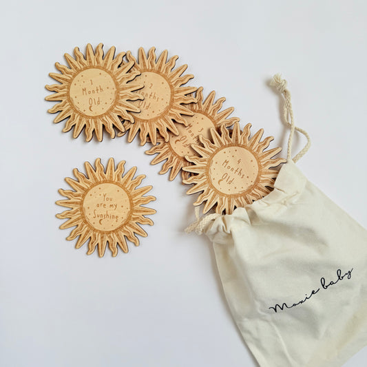 Wooden Milestone Cards - Sunshine