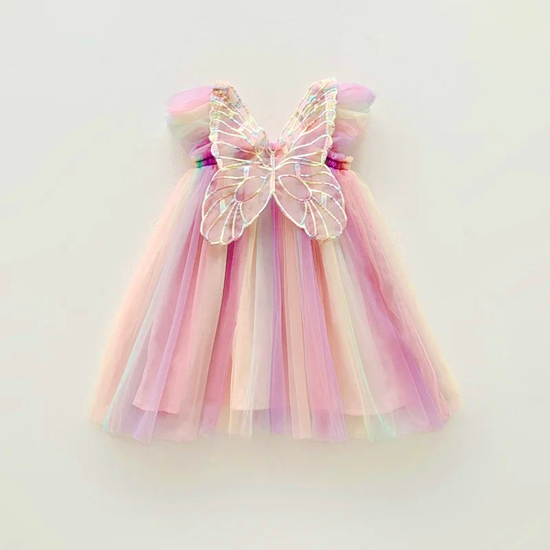 Butterfly  Tulle Dress - rainbow