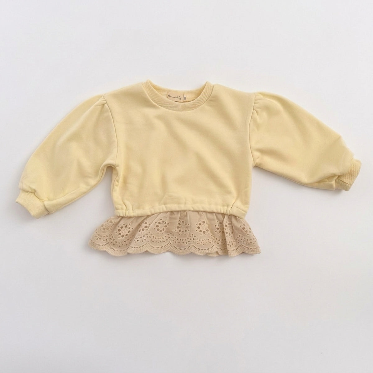 Lace Hem Sweatshirt - cream