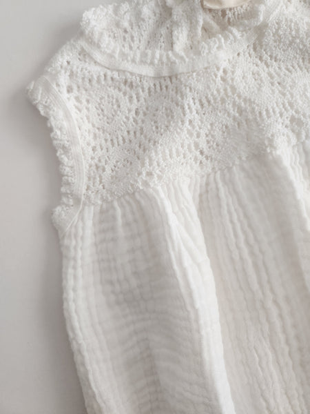 Sleeveless Summer Romper - White