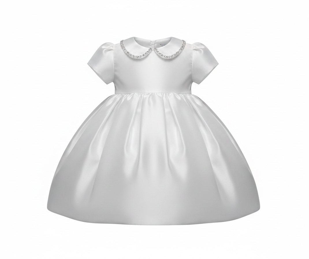 Vintage LUXE - White with Beaded Collar