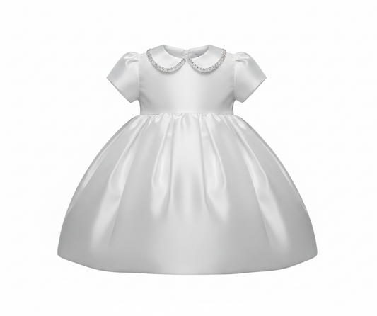 Vintage LUXE - White with Beaded Collar