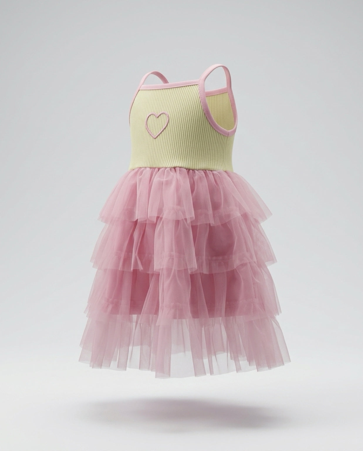 SPAGHETTI STRAP TULLE DRESS - PINK
