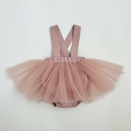 Fluffy Tutu overall- Dusty Plum