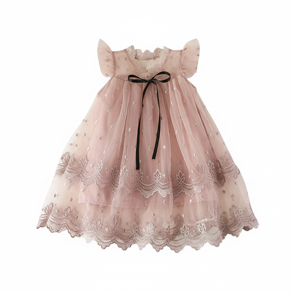 Vintage Lace Dress -Rosey Pink