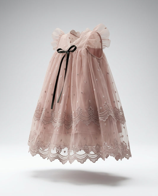 Vintage Lace Dress -Rosey Pink
