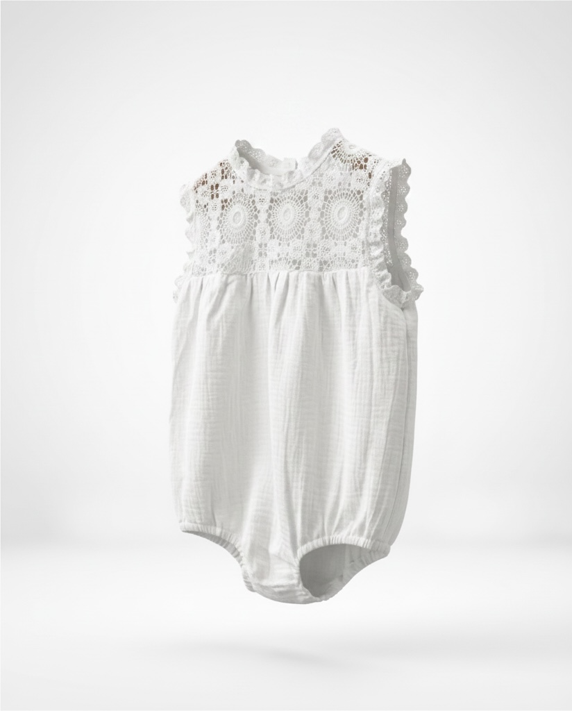 Sleeveless Summer Romper - White