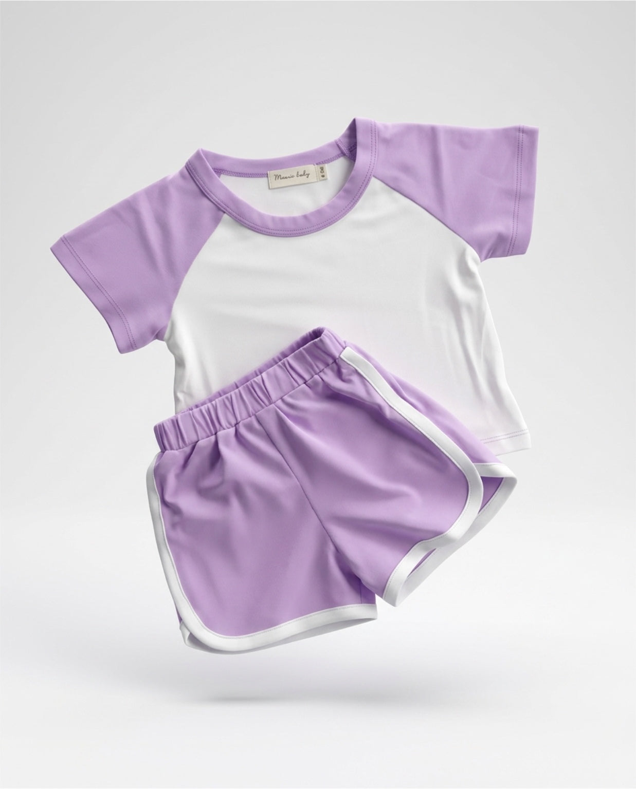 Retro Shirt & Shorts Set - Lavender