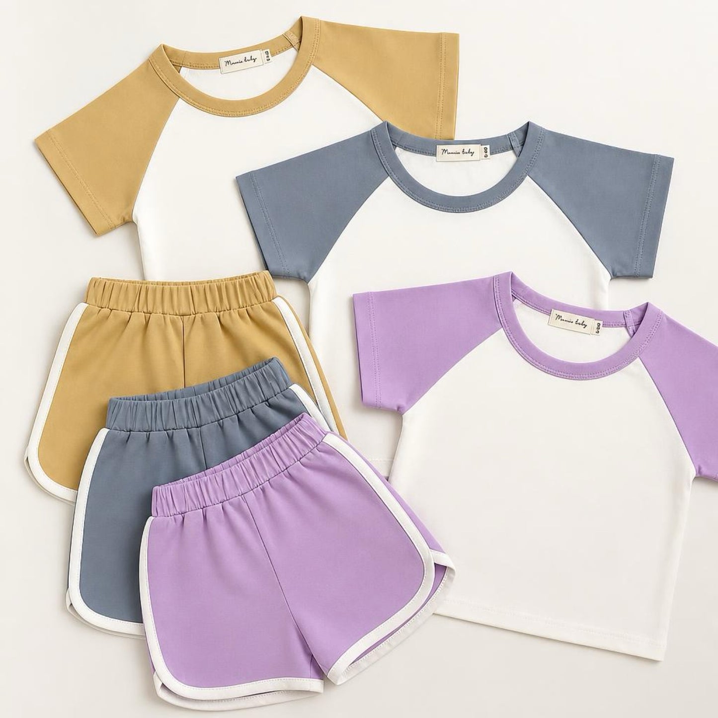 Retro Shirt & Shorts Set - Lavender