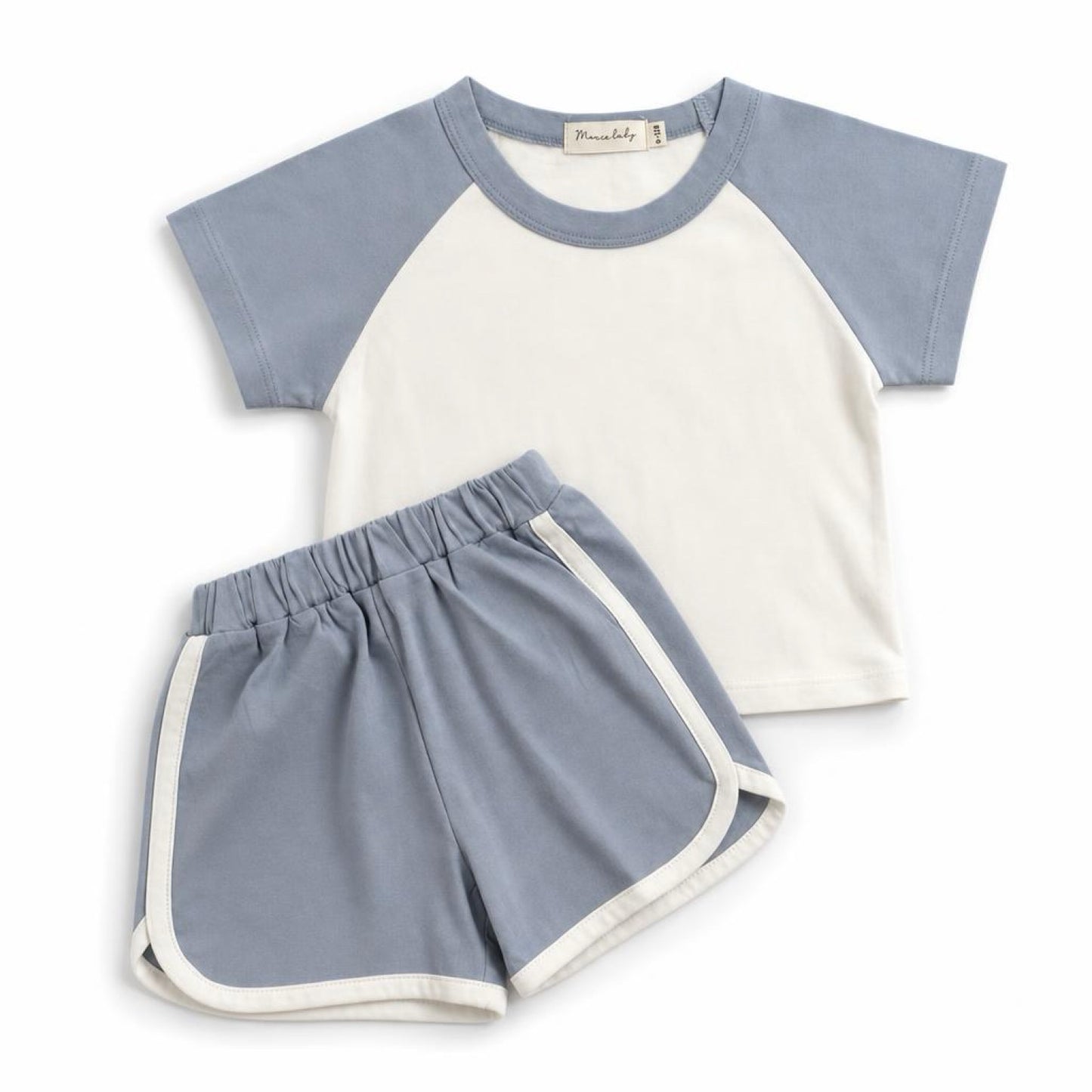 Retro Shirt & Shorts Set - Slate Blue