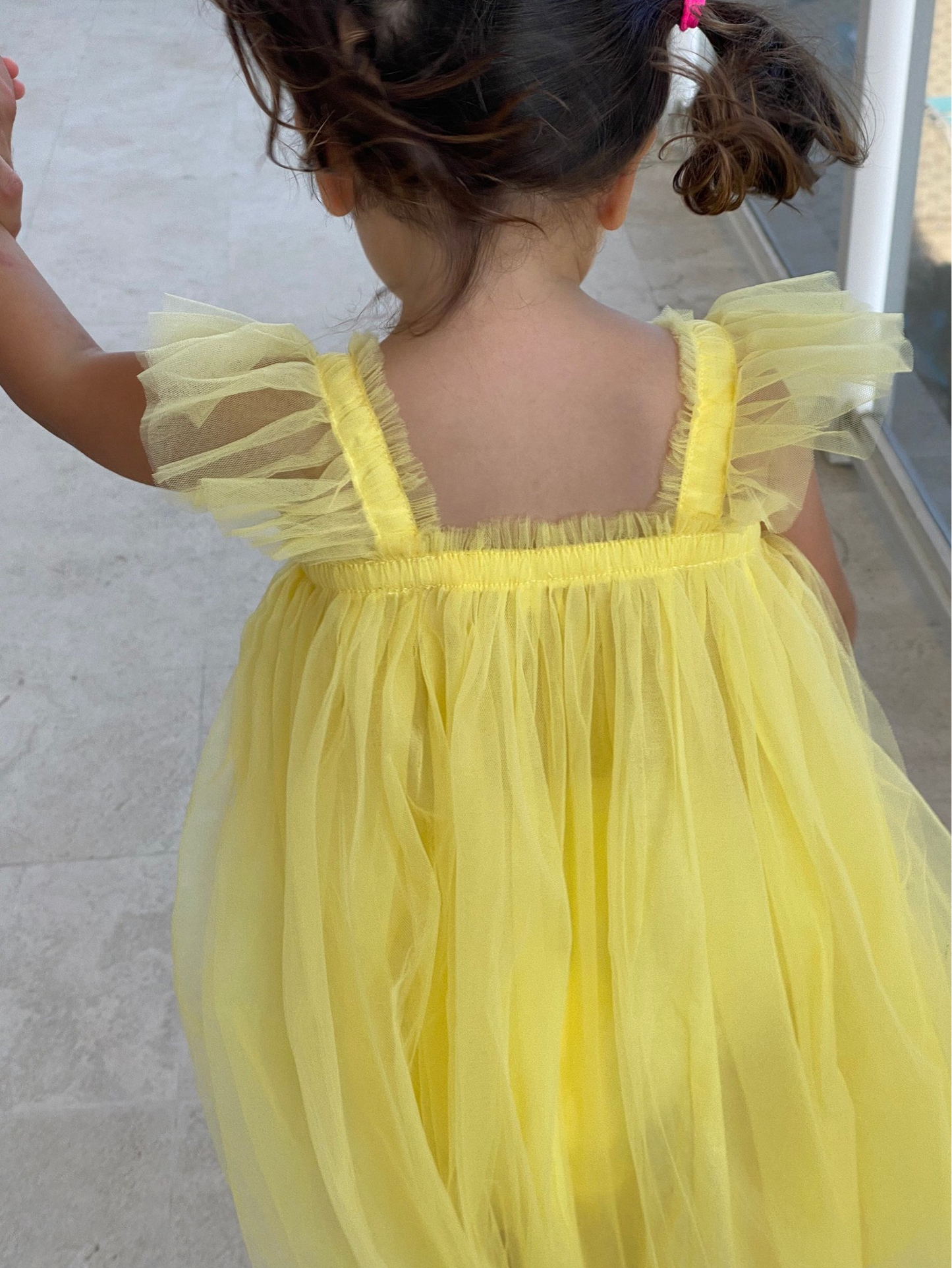 Butterfly  Tulle Dress - Yellow